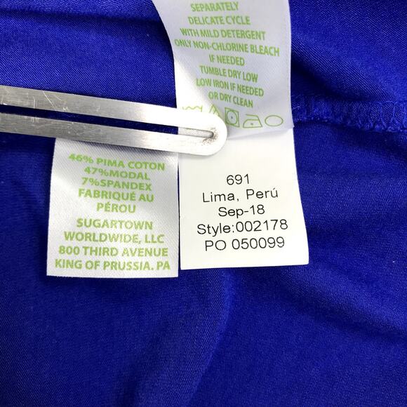 LILLY PULITZER Alessa V-Neck Flounced LS Knit Top Women S Blue Retro Boho Party - Picture 9 of 11